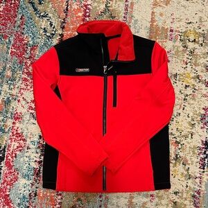 Red and Black Jacket with Zip Pocket